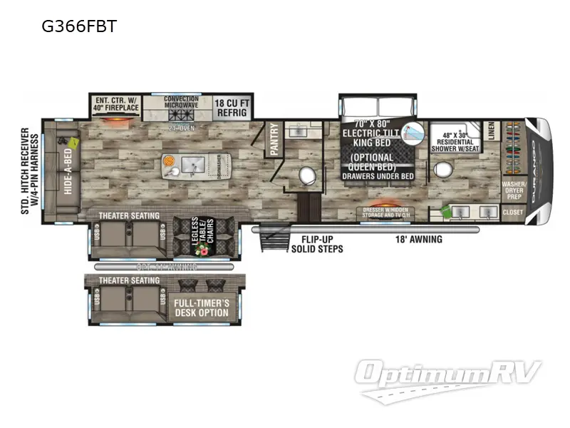2022 KZ Durango Gold G366FBT Floorplan Photo