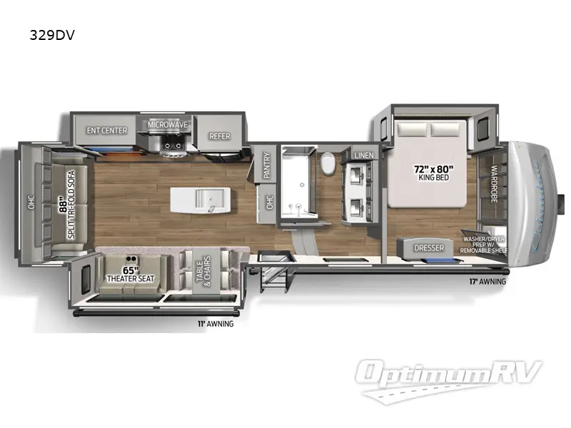 2023 Palomino Columbus 329DV RV Floorplan Photo