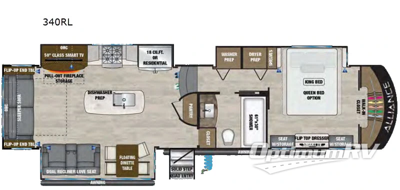 2020 Alliance Paradigm 340RL RV Floorplan Photo