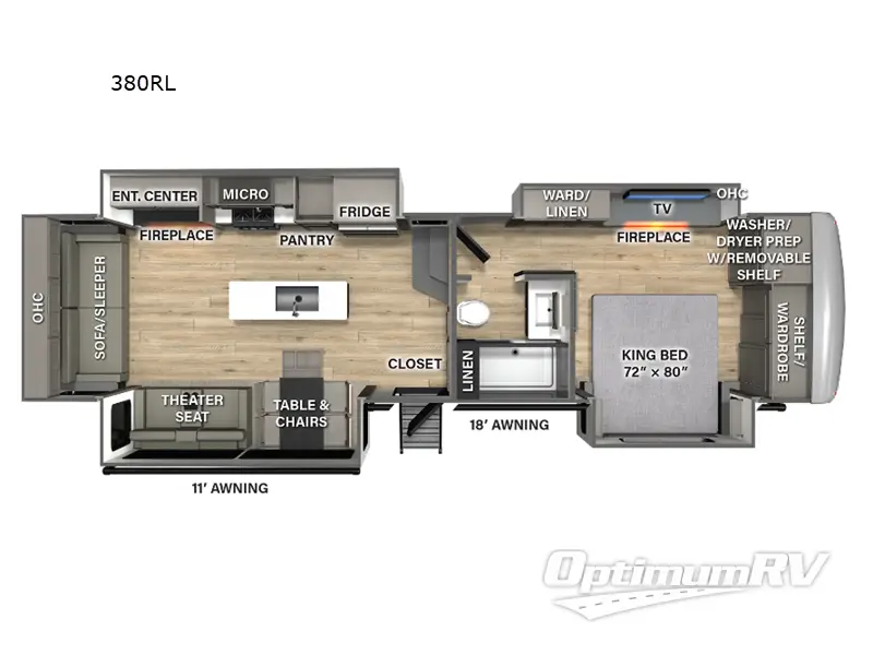 2025 Palomino Columbus 380RL Floorplan Photo