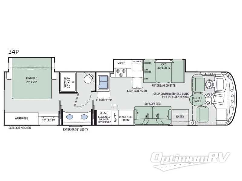 2018 Thor Windsport 34P Floorplan Photo