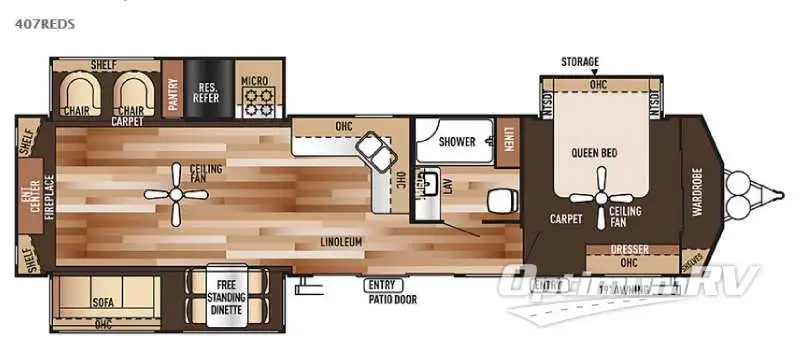 2015 Forest River Wildwood Lodge 407REDS Floorplan Photo