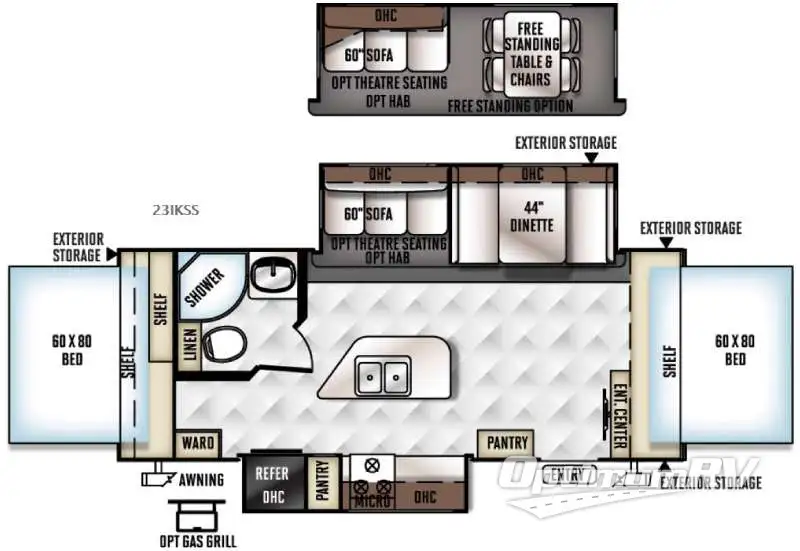 2016 Forest River Rockwood Roo 23IKSS Floorplan Photo