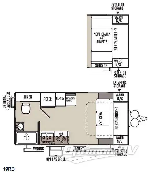 2015 Forest River Flagstaff Micro Lite 19RB Floorplan Photo