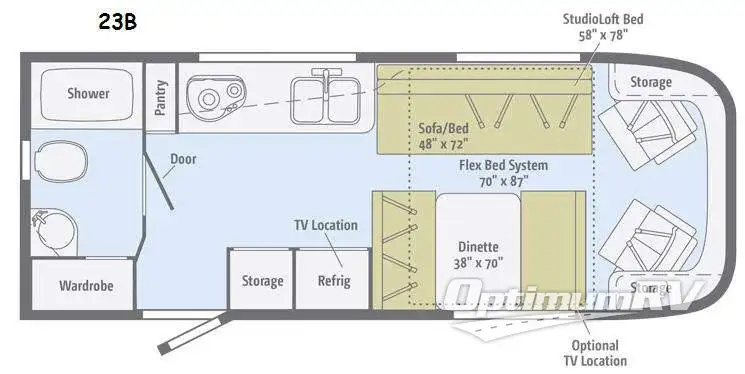 2014 Winnebago Trend 23B Floorplan Photo
