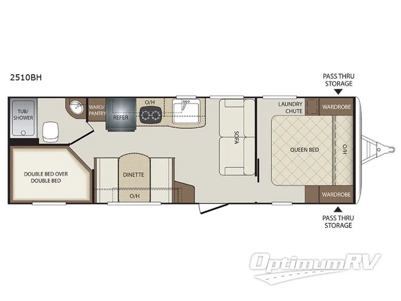 2017 Keystone Bullet Crossfire 2510 BH Floorplan Photo