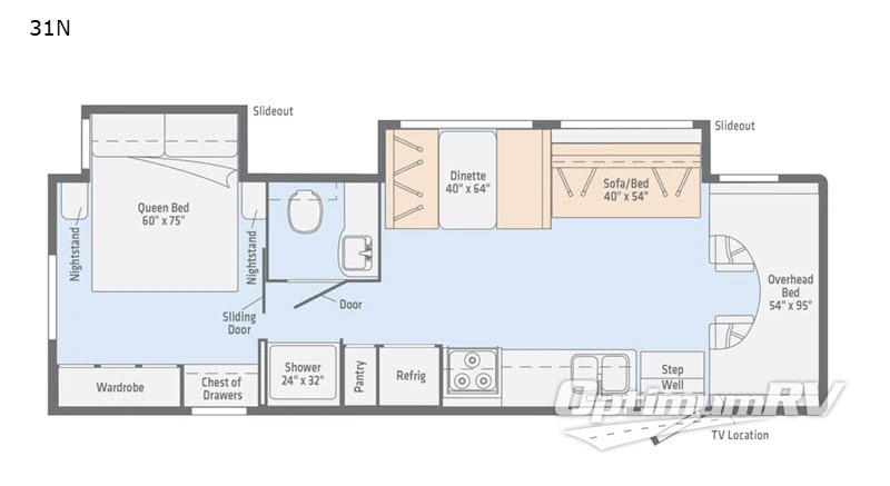 2019 Winnebago Outlook 31N Floorplan Photo