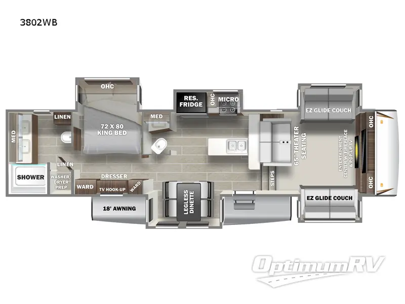 2022 Prime Time Sanibel 3802WB Floorplan Photo