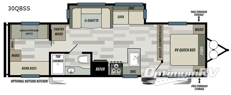 2019 Forest River Salem 30QBSS Floorplan Photo
