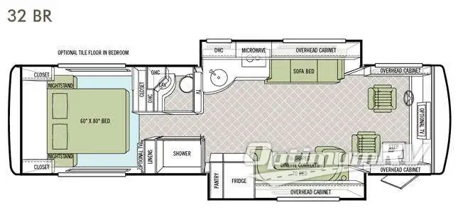 2012 Tiffin Allegro Breeze 32 BR RV Floorplan Photo