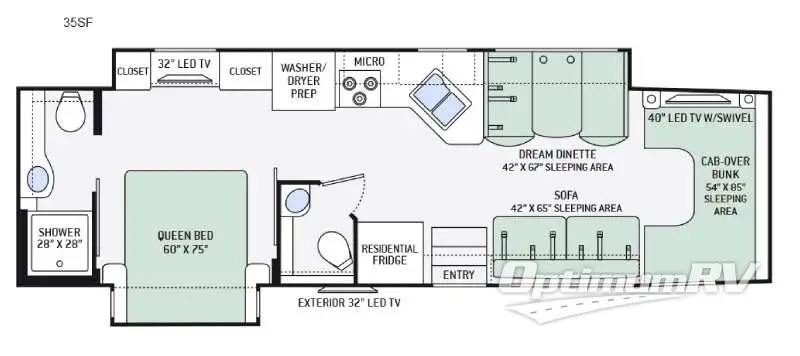 2016 Thor Four Winds Super C 35SF RV Floorplan Photo