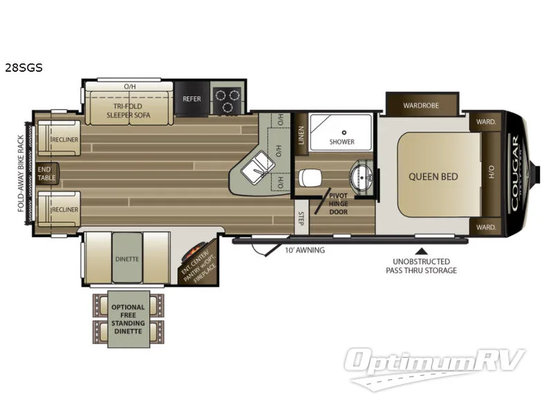 2018 Keystone Cougar Half-Ton Series 28SGS Floorplan Photo