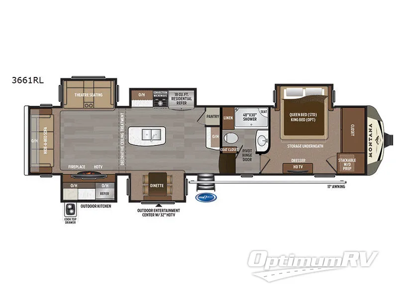 2017 Keystone Montana 3661RL Floorplan Photo