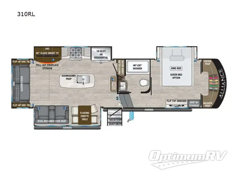 2022 Alliance Paradigm 310RL RV Floorplan Photo