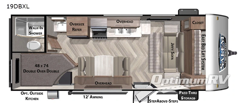 2021 Forest River Salem Cruise Lite 19DBXL Floorplan Photo