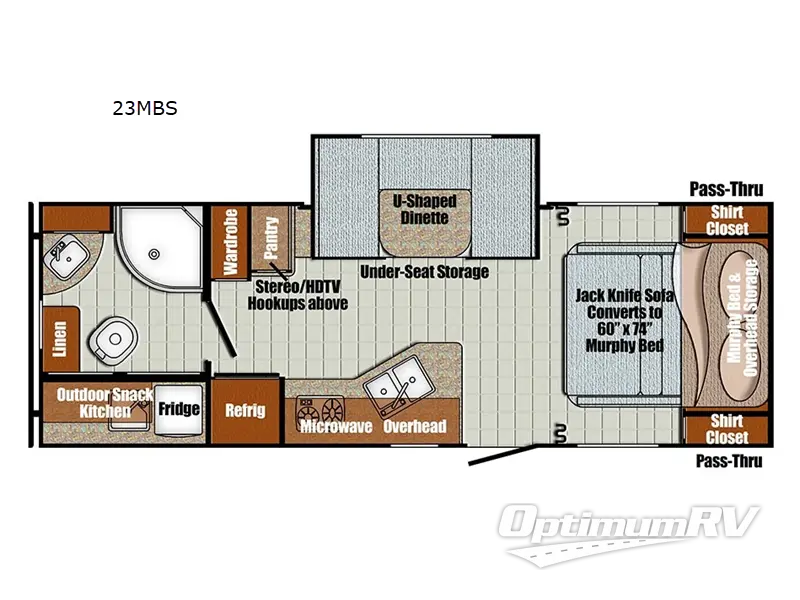 2022 Gulf Stream Vintage Cruiser 23MBS Floorplan Photo