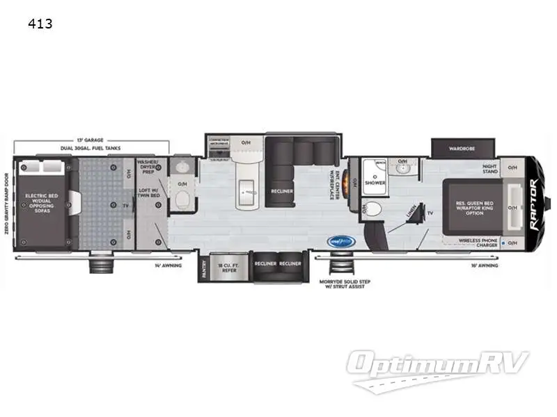 2021 Keystone Raptor 413 Floorplan Photo