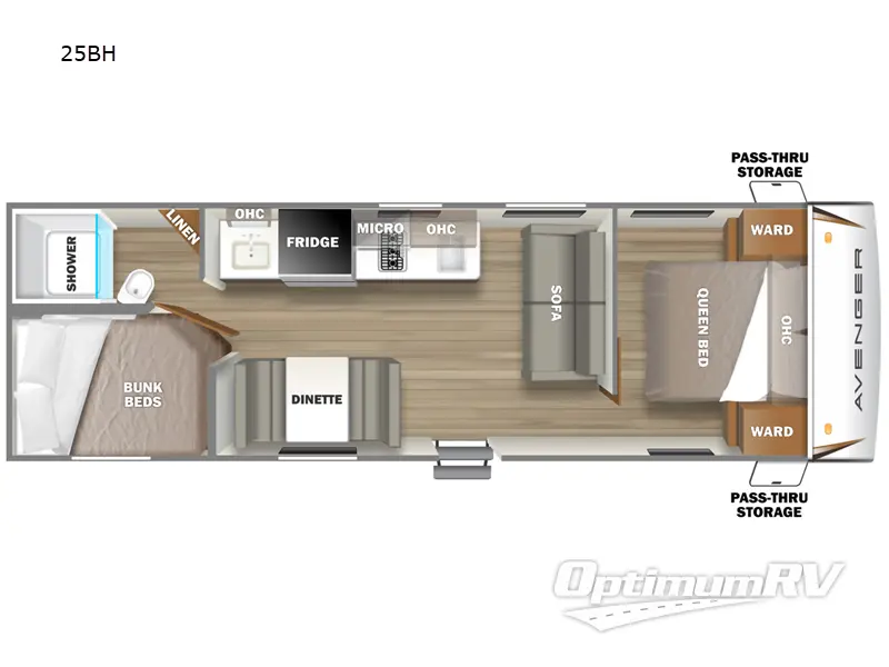 2024 Prime Time Avenger LT 25BH Floorplan Photo