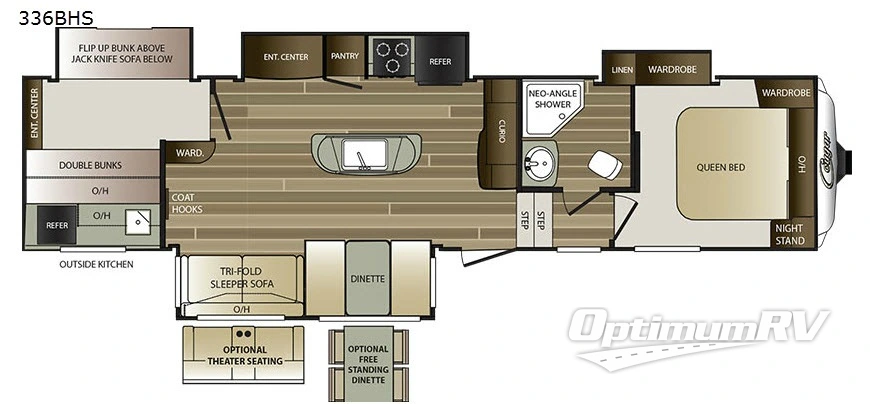 2017 Keystone Cougar 336BHS Floorplan Photo