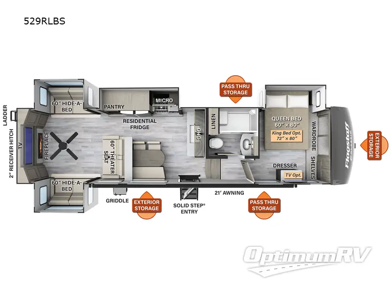 2023 Forest River Flagstaff Classic 529RLBS RV Floorplan Photo