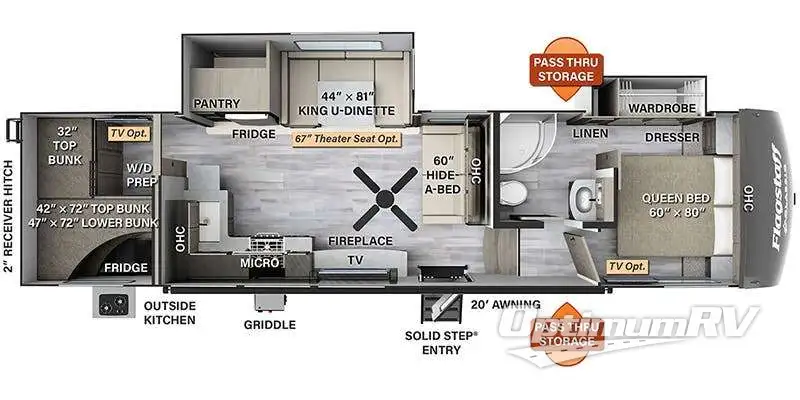 2023 Forest River Flagstaff Classic 529BH RV Floorplan Photo