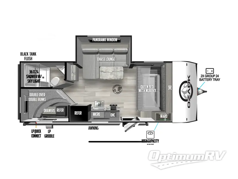2024 Forest River Ozark 1680BSK Floorplan Photo
