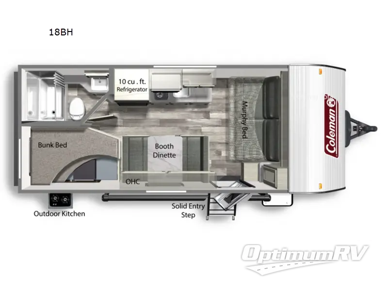 2022 Dutchmen Coleman Lantern LT Series 18BH Floorplan Photo