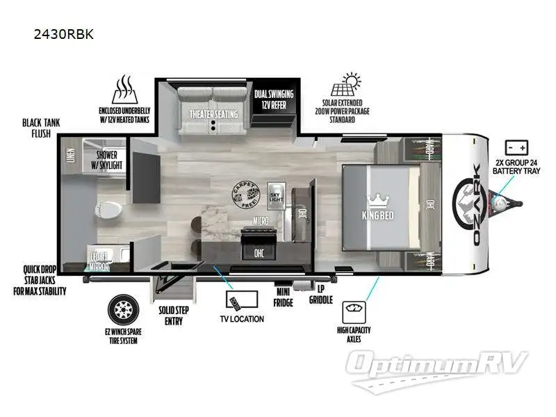 2024 Forest River Ozark 2430RBK Floorplan Photo