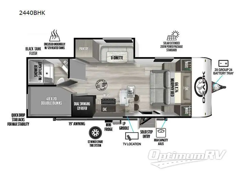 2024 Forest River Ozark 2440BHK Floorplan Photo