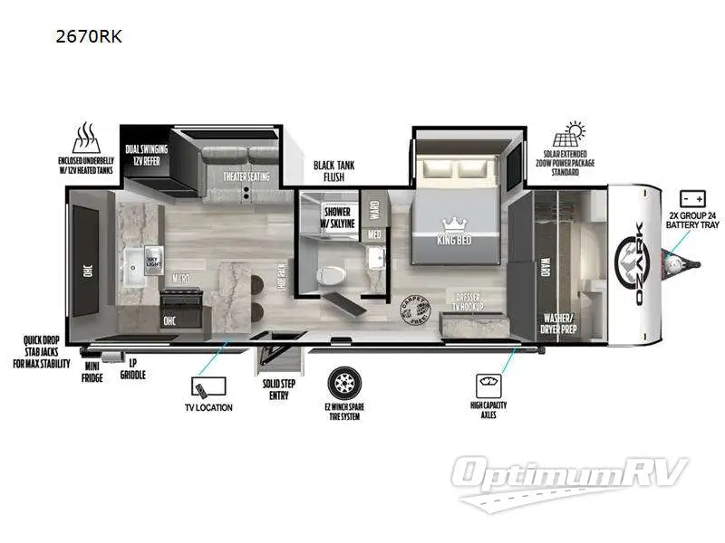 2024 Forest River Ozark 2670RK RV Floorplan Photo