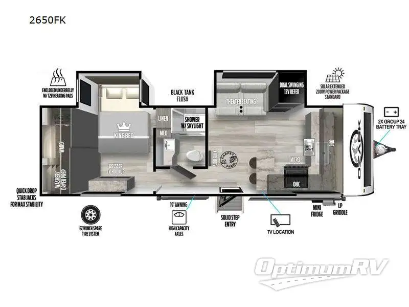 2024 Forest River Ozark 2650FK Floorplan Photo