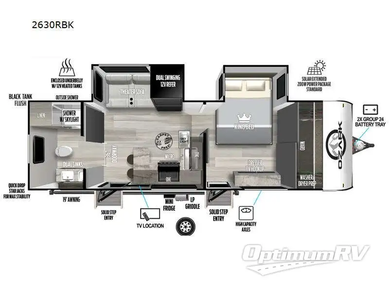 2024 Forest River Ozark 2630RBK Floorplan Photo