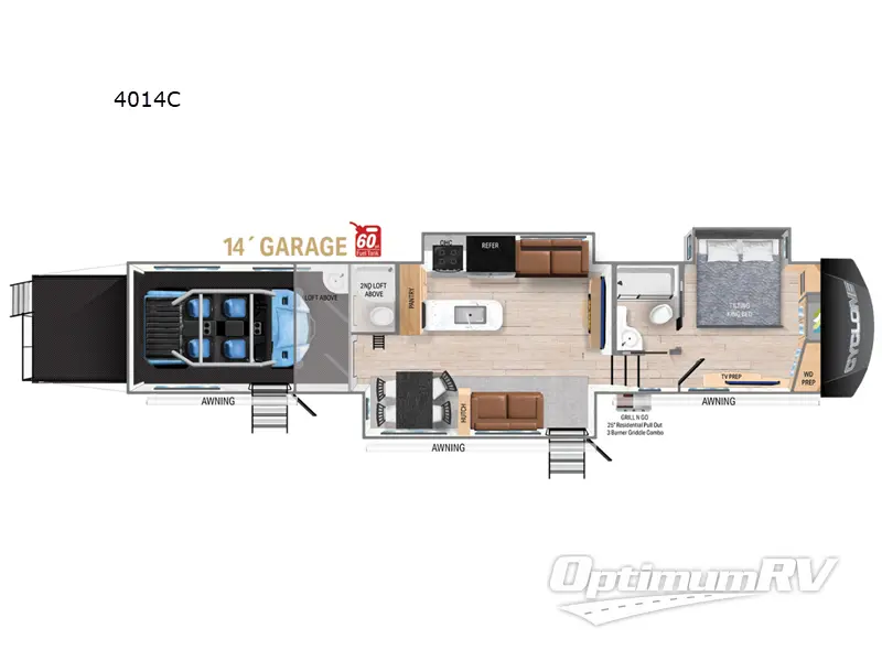 2024 Heartland Cyclone 4014C Floorplan Photo