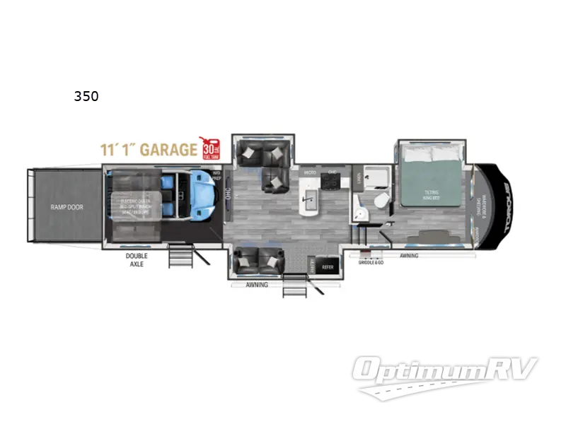 2023 Heartland Torque 350 RV Floorplan Photo