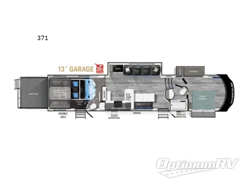 2023 Heartland Torque 371 RV Floorplan Photo