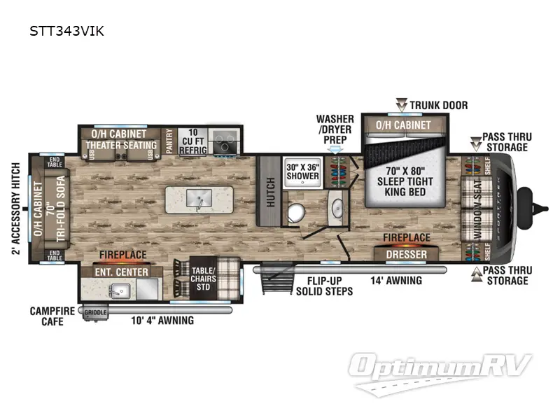 2024 Venture SportTrek Touring Edition STT343VIK RV Floorplan Photo