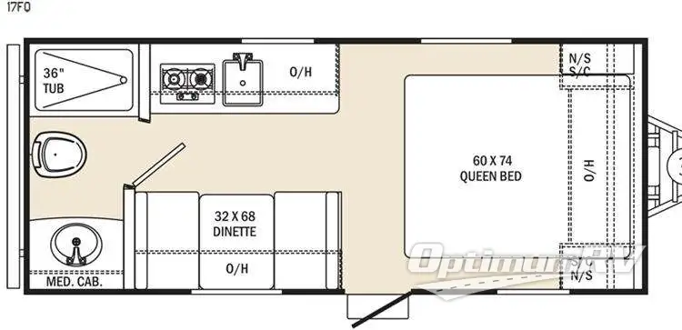 2016 Coachmen Clipper Ultra-Lite 17FQ Floorplan Photo