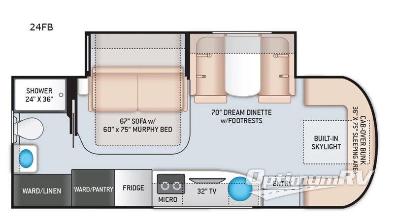 2021 Thor Delano Sprinter 24FB RV Floorplan Photo