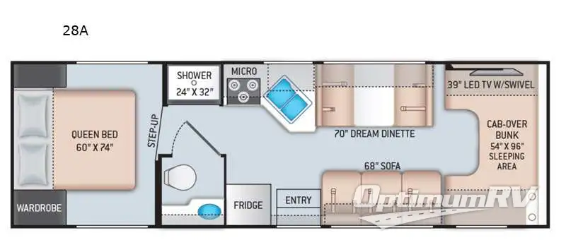 2021 Thor Four Winds 28A RV Floorplan Photo