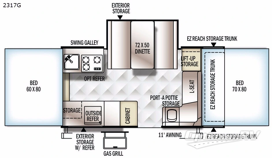 2018 Forest River Rockwood Premier 2317G RV Floorplan Photo