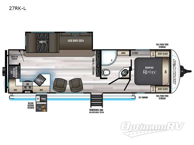 2021 Forest River Cherokee Alpha Wolf 27RK-L RV Floorplan Photo