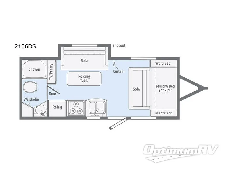 2019 Winnebago Towables Micro Minnie 2106DS Floorplan Photo