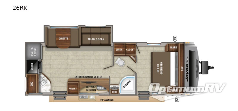 2020 Jayco White Hawk 26RK RV Floorplan Photo