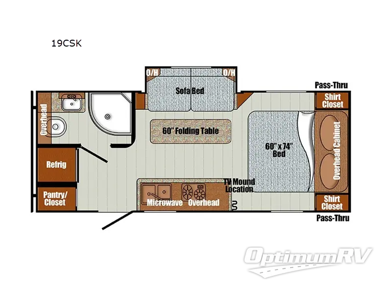 2023 Gulf Stream Vintage Cruiser 19CSK RV Floorplan Photo