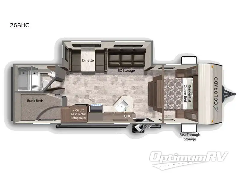 2022 Dutchmen Colorado 26BHC Floorplan Photo