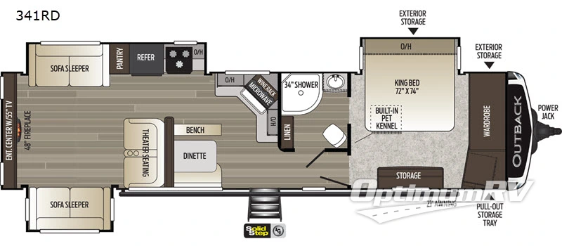 2020 Keystone Outback 341RD Floorplan Photo