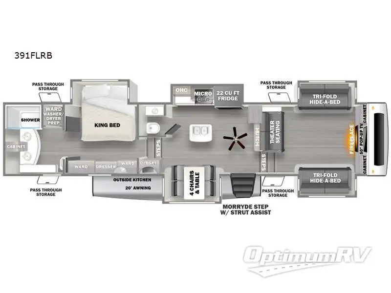 2022 Forest River Sierra 391FLRB Floorplan Photo