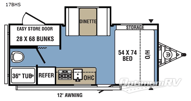 2021 Coachmen Clipper Ultra-Lite 17BHS Floorplan Photo