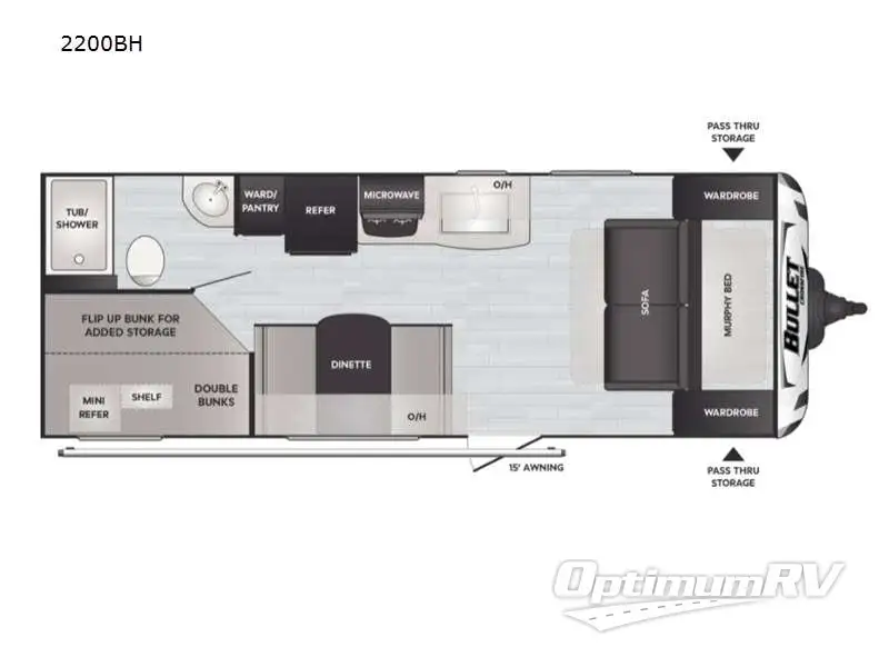 2021 Keystone Bullet Crossfire 2200BH Floorplan Photo