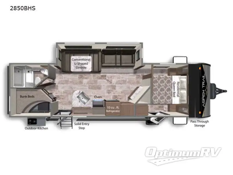 2021 Dutchmen Aspen Trail 2850BHS RV Floorplan Photo